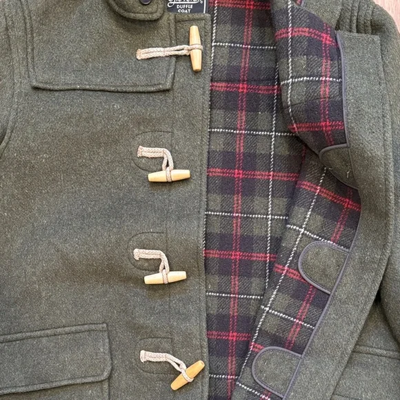 Vintage Gloverall Men's Hooded Duffle Pea Coat in Dark Olive - Picture 3 of 3